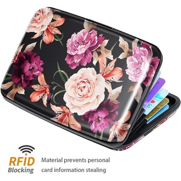 Mini Credit Card Holder, RFID Blocking Slim Hard Card Case ID Case Travel Wallet - Picture 4 of 7